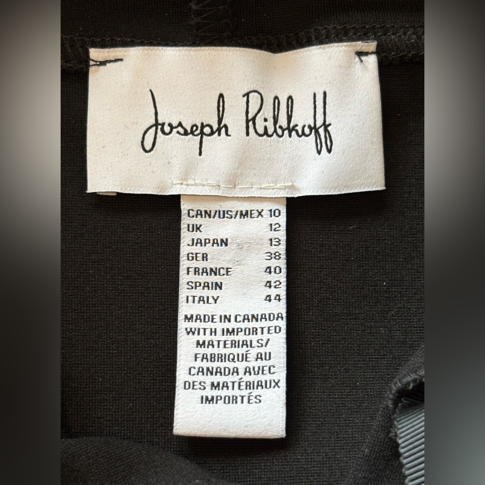 JOSEPH RIBKOFF Faux Leather 10 Black Hoodie Zipper Accent Drawstring Edgy Casual - Picture 5 of 10